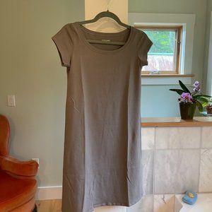 NWT Eileen Fisher Organic Cotton Stretch Jersey Dress - Grey Petite Small